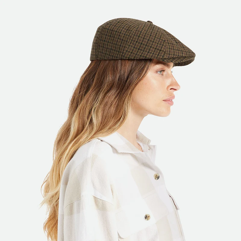 Casquette Gavroche Pied-de-Poule Brood caramel-noir BRIXTON