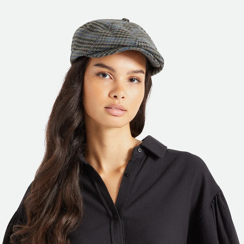 Casquette Gavroche Pied-de-Poule Brood pierre-bleu BRIXTON