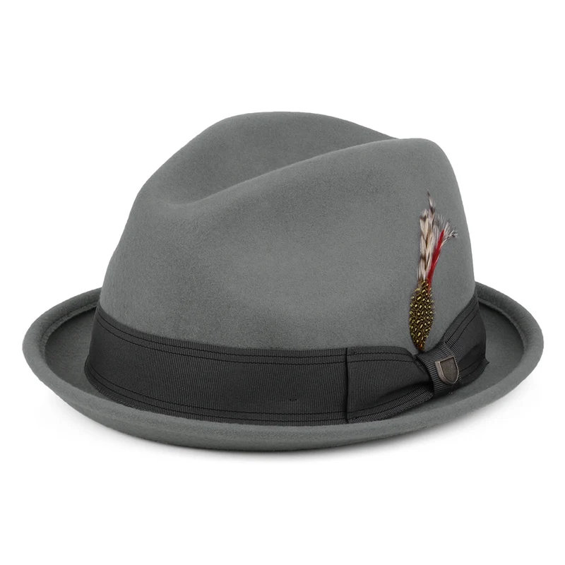 Chapeau Trilby en Laine Feutrée Gain gris BRIXTON