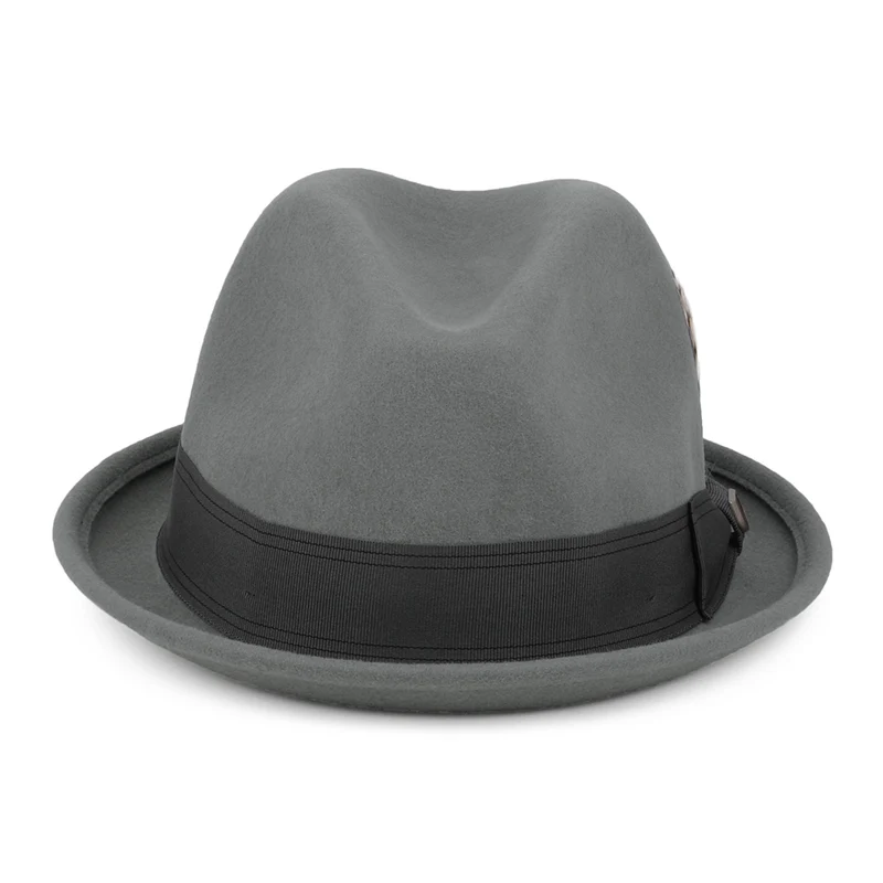 Chapeau Trilby en Laine Feutrée Gain gris BRIXTON