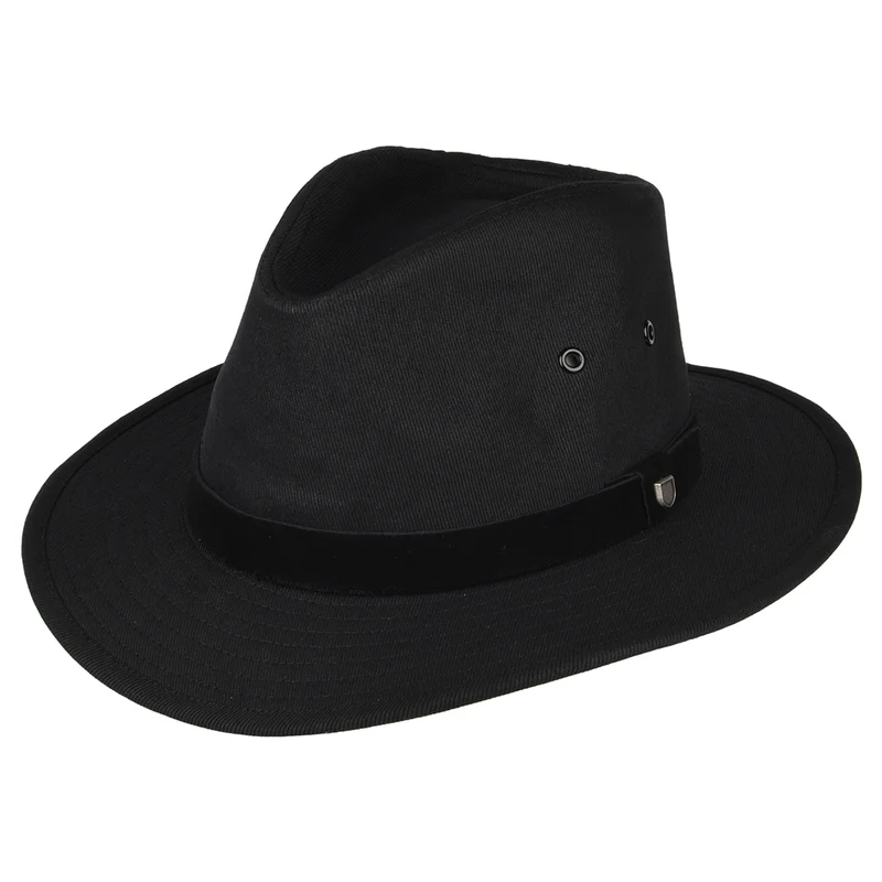 Chapeau Fedora en Coton Hydrofuge Messer X Adventure noir BRIXTON