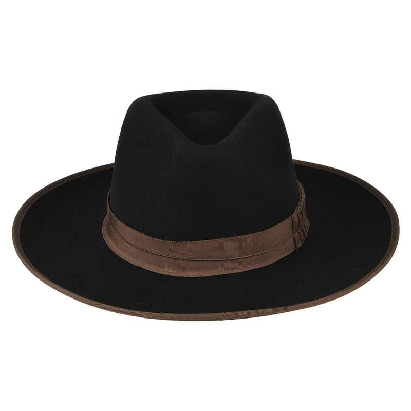 Chapeau Fedora en Laine Feutrée Reno noir-marron BRIXTON