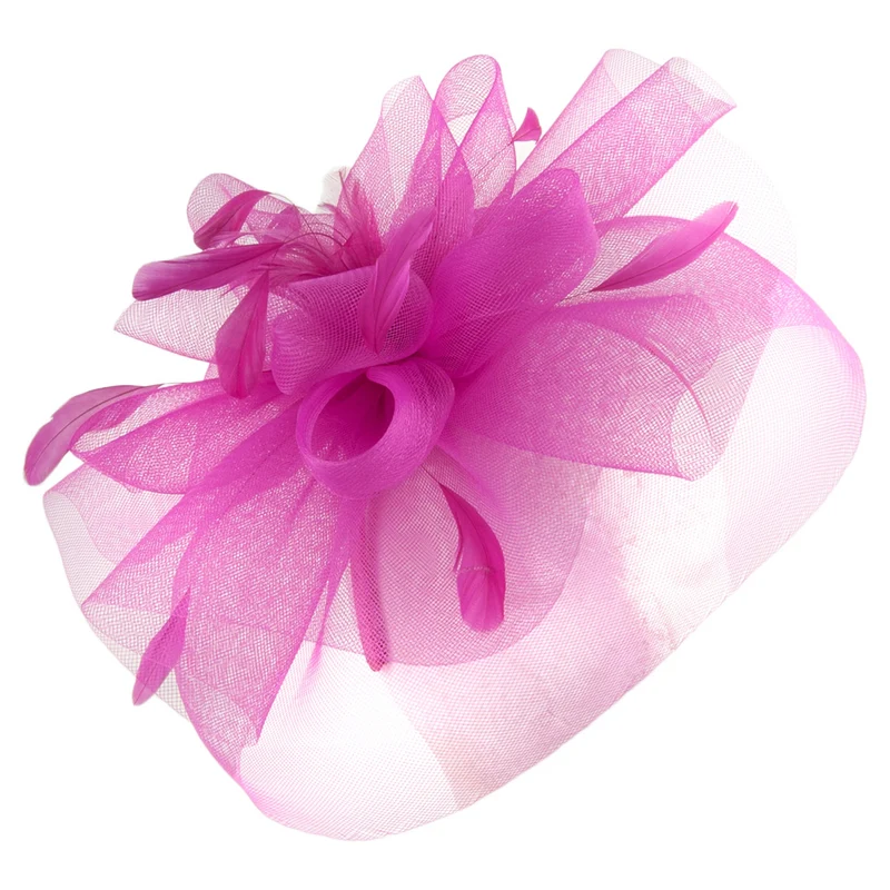 Chapeau Bibi avec Voile Joanne fuchsia JANE ANNE DESIGNS