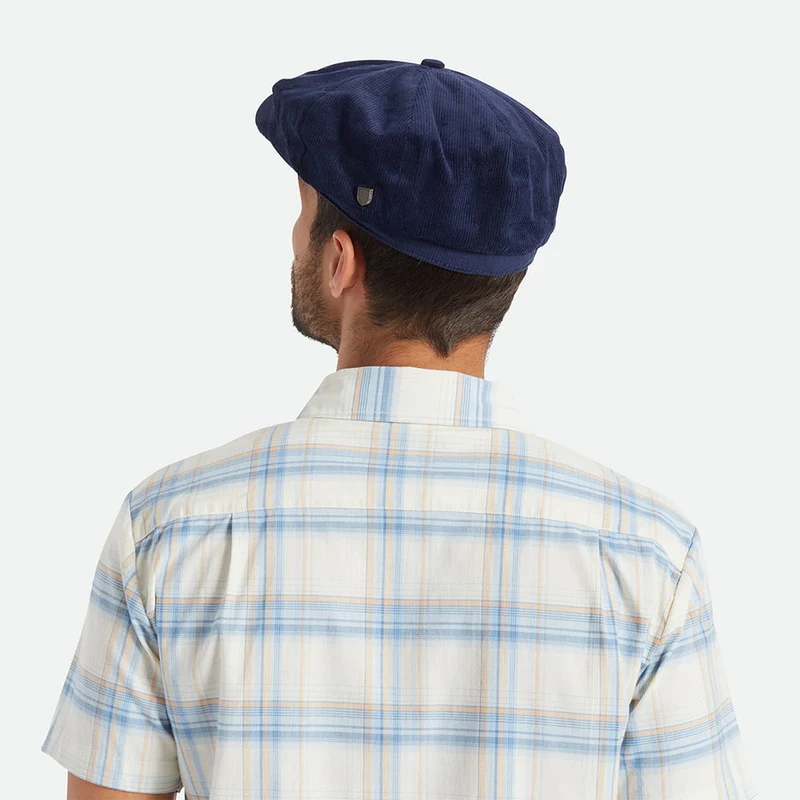 Casquette Gavroche en Velours Côtelé Ample Brood bleu marine BRIXTON