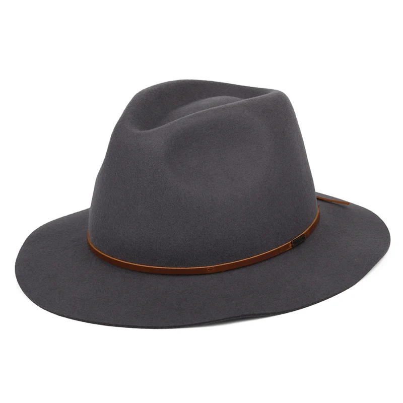 Chapeau Fedora en Laine Feutrée Wesley gris BRIXTON