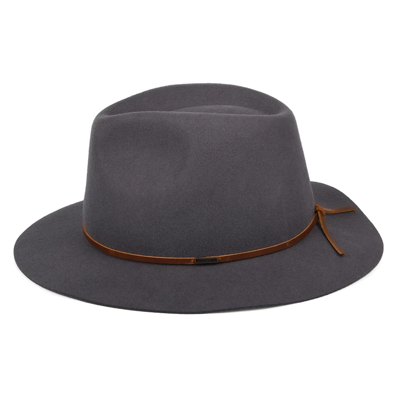 Chapeau Fedora en Laine Feutrée Wesley gris BRIXTON