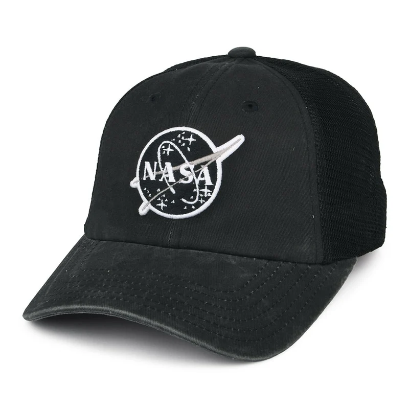 Casquette Trucker Raglan Bones noir délavé NASA