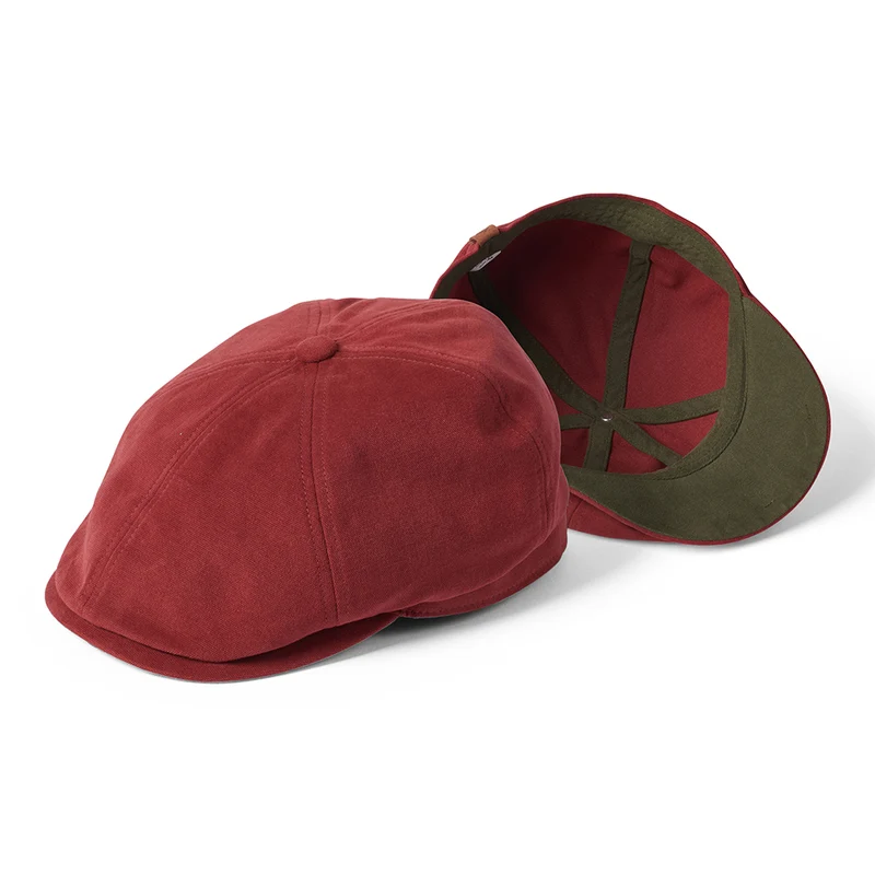 Casquette Gavroche en Toile de Coton Hudson rouge brique-khaki FAILSWORTH