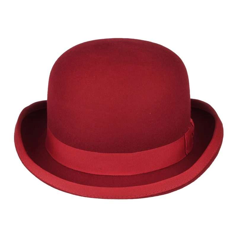 Chapeau Melon en Laine Feutrée rouge DENTON