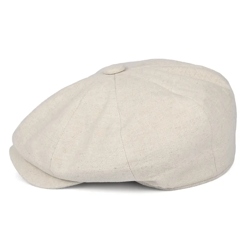 Casquette Gavroche en Lin Épais Alfie crème CHRISTYS