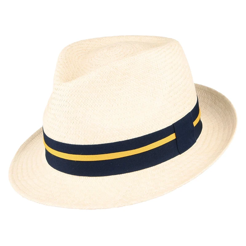 Chapeau Trilby Panama avec Bandeau à Rayures naturel FAILSWORTH