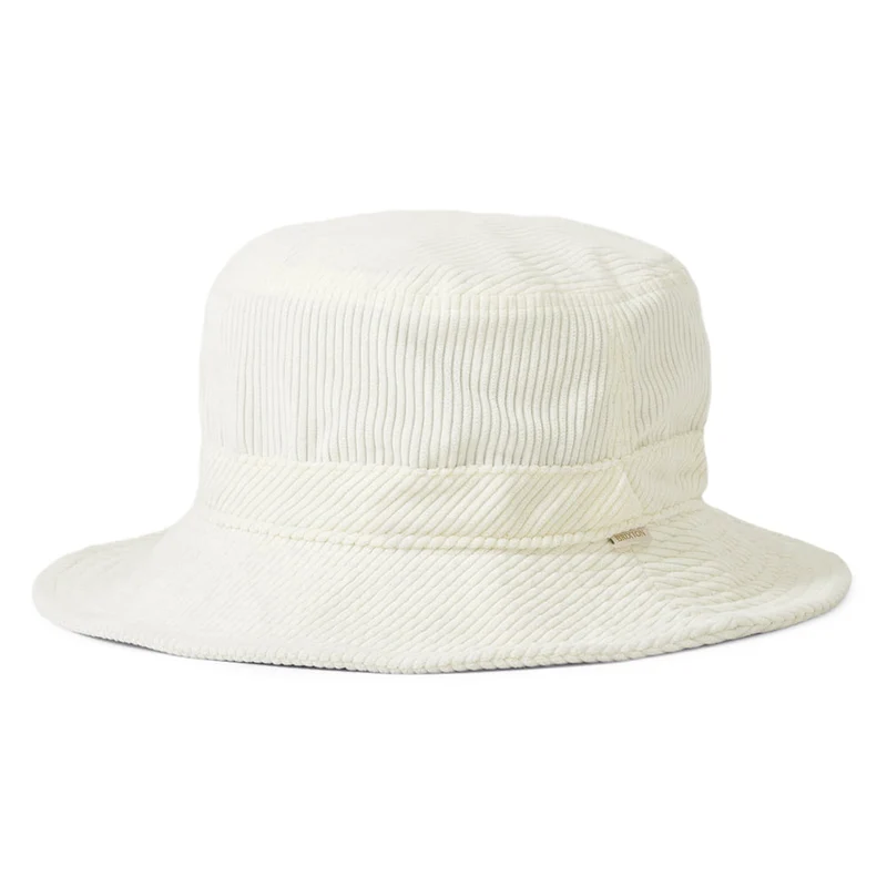 Chapeau Bob en Velours Côtelé Pliable Petra blanc cassé BRIXTON
