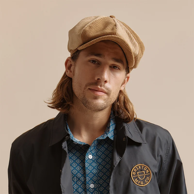 Casquette Gavroche en Velours Côtelé Ample Brood bronze-sable BRIXTON