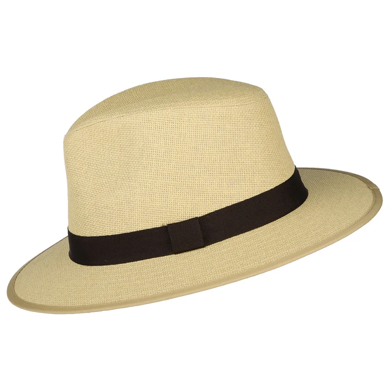 Chapeau Fedora Safari en Paille Toyo beige sable FAILSWORTH
