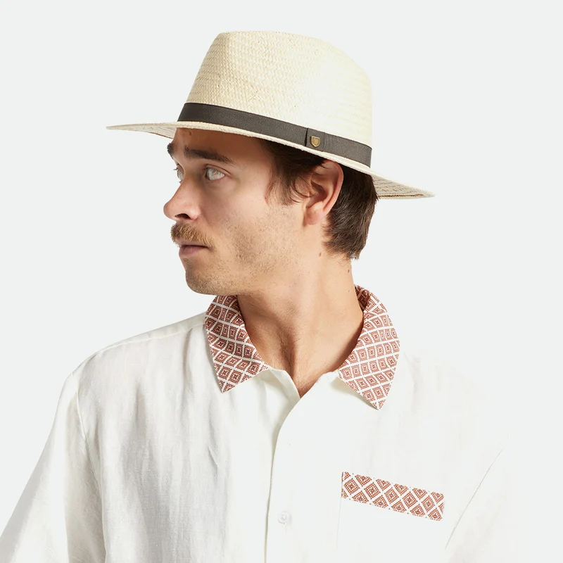 Chapeau Fedora en Paille Toyo naturel BRIXTON