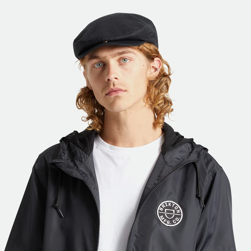 Casquette Plate en Chanvre Hooligan X noir BRIXTON