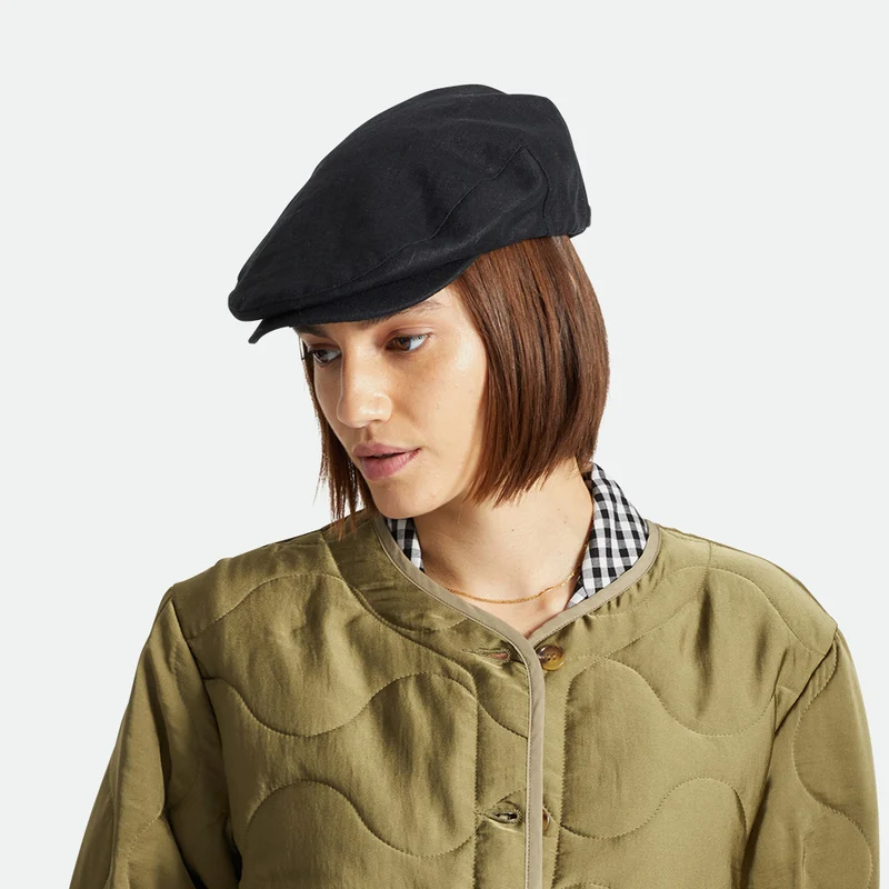 Casquette Plate en Chanvre Hooligan X noir BRIXTON