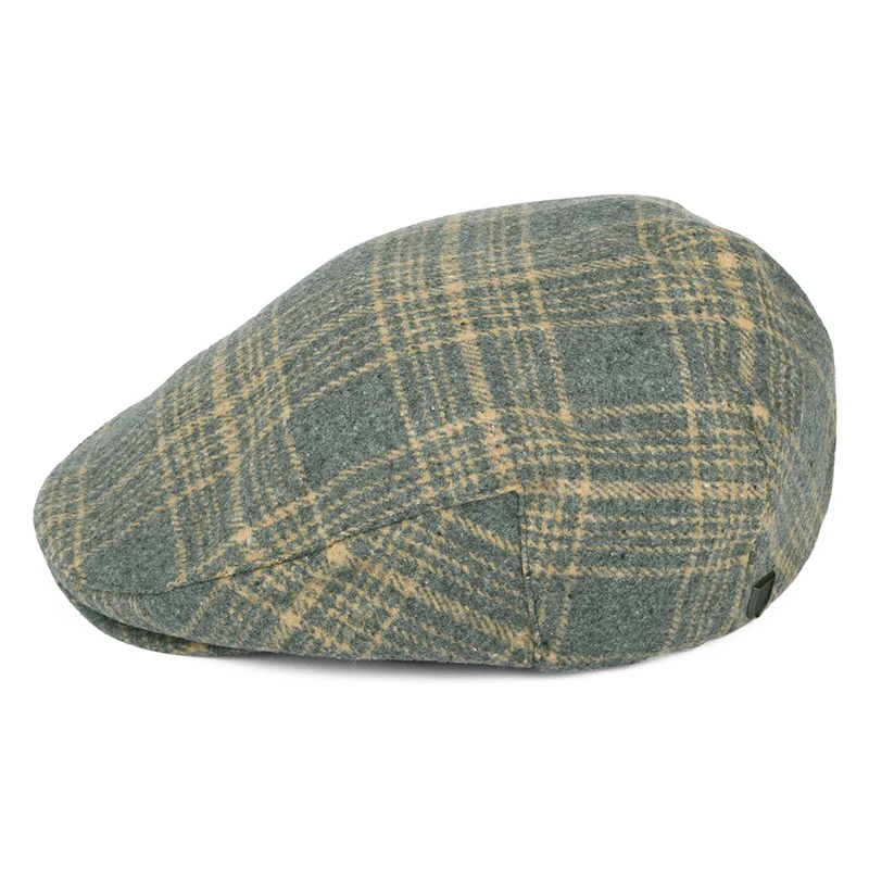 Casquette Plate à Carreaux Hooligan beige sable-gris BRIXTON