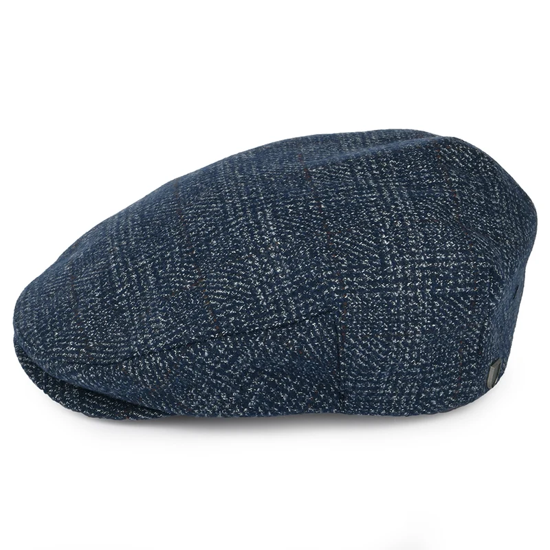 Casquette Plate à Carreaux Hooligan bleu marine-blanc cassé BRIXTON