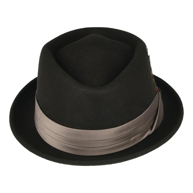 Chapeau Pork Pie en Laine Feutrée Stout marron BRIXTON