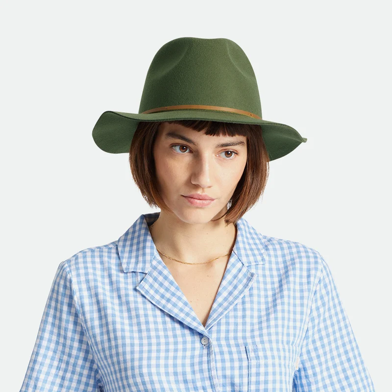 Chapeau Fedora en Laine Feutrée Wesley olive BRIXTON
