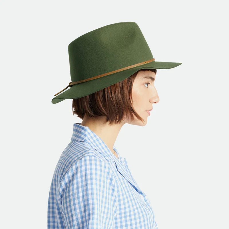 Chapeau Fedora en Laine Feutrée Wesley olive BRIXTON