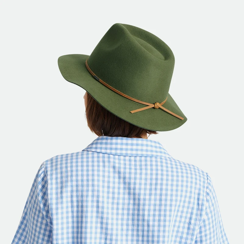 Chapeau Fedora en Laine Feutrée Wesley olive BRIXTON