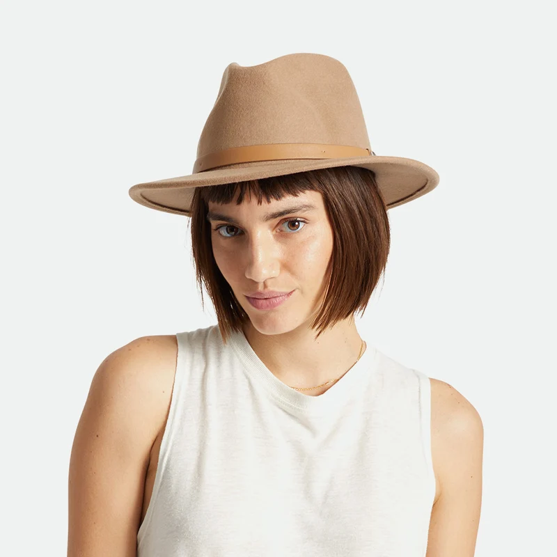 Chapeau Fedora en Laine Feutrée Messer sable du désert BRIXTON