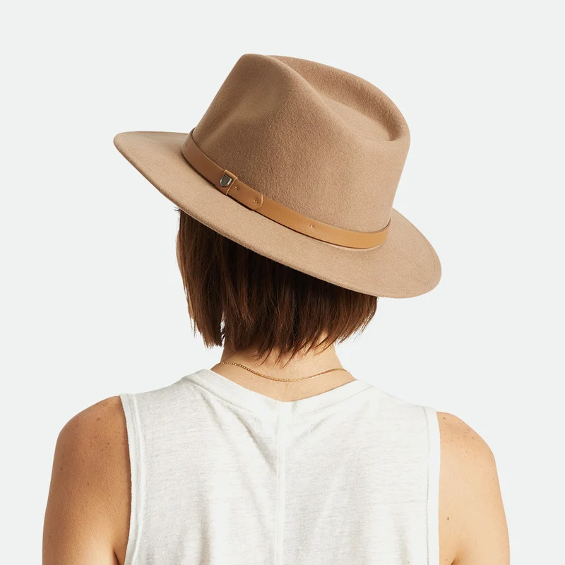 Chapeau Fedora en Laine Feutrée Messer sable du désert BRIXTON