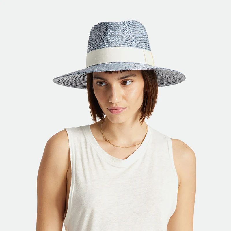 Chapeau Été à Bord Court en Paille Joanna bleu glacé BRIXTON