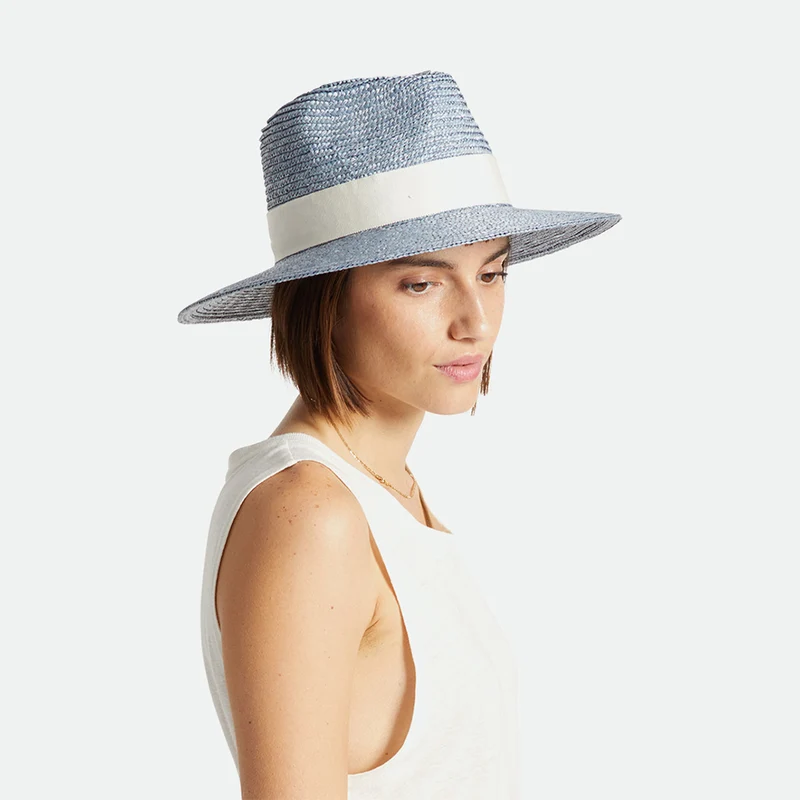 Chapeau Été à Bord Court en Paille Joanna bleu glacé BRIXTON