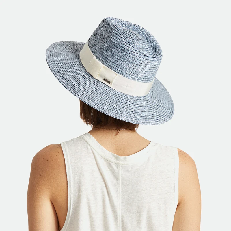 Chapeau Été à Bord Court en Paille Joanna bleu glacé BRIXTON