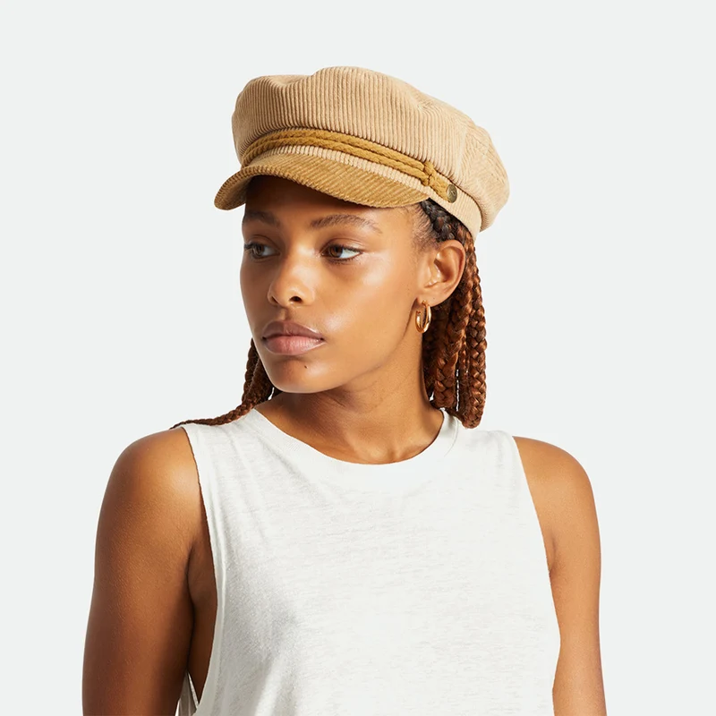 Casquette de Marin en Velours Côtelé bronze-sable BRIXTON