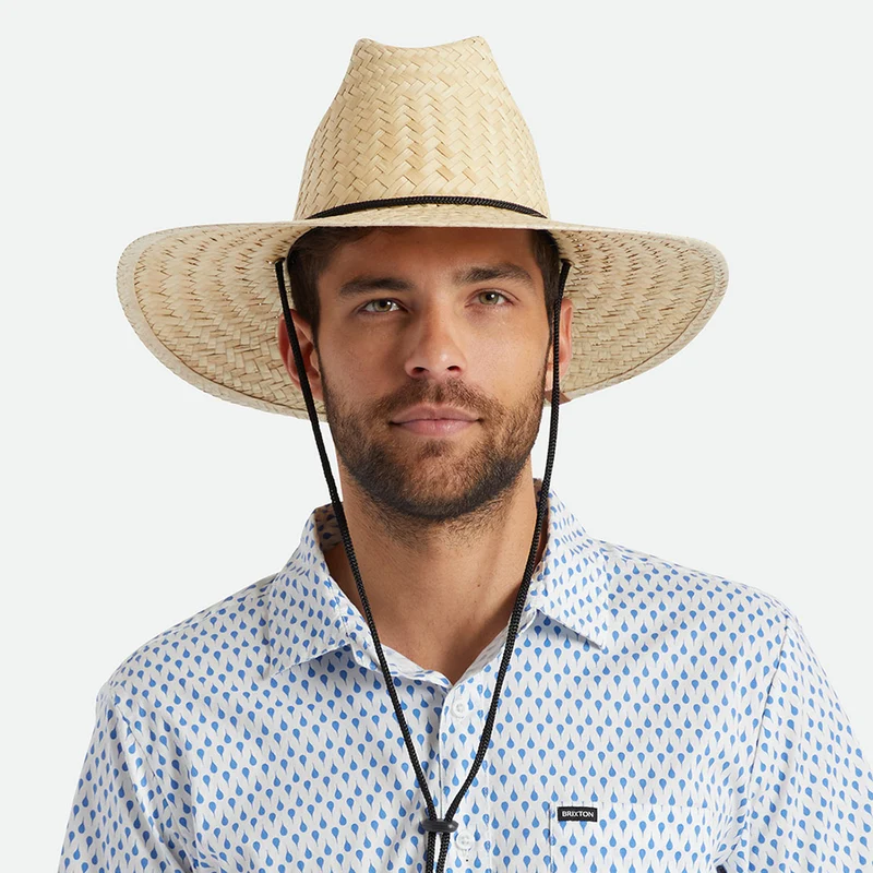 Chapeau Lifeguard en Paille avec Corde Noire Bells II beige sable BRIXTON