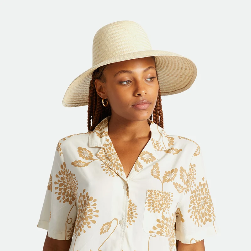 Chapeau Été à Bord Large en Paille Toyo Janae naturel BRIXTON