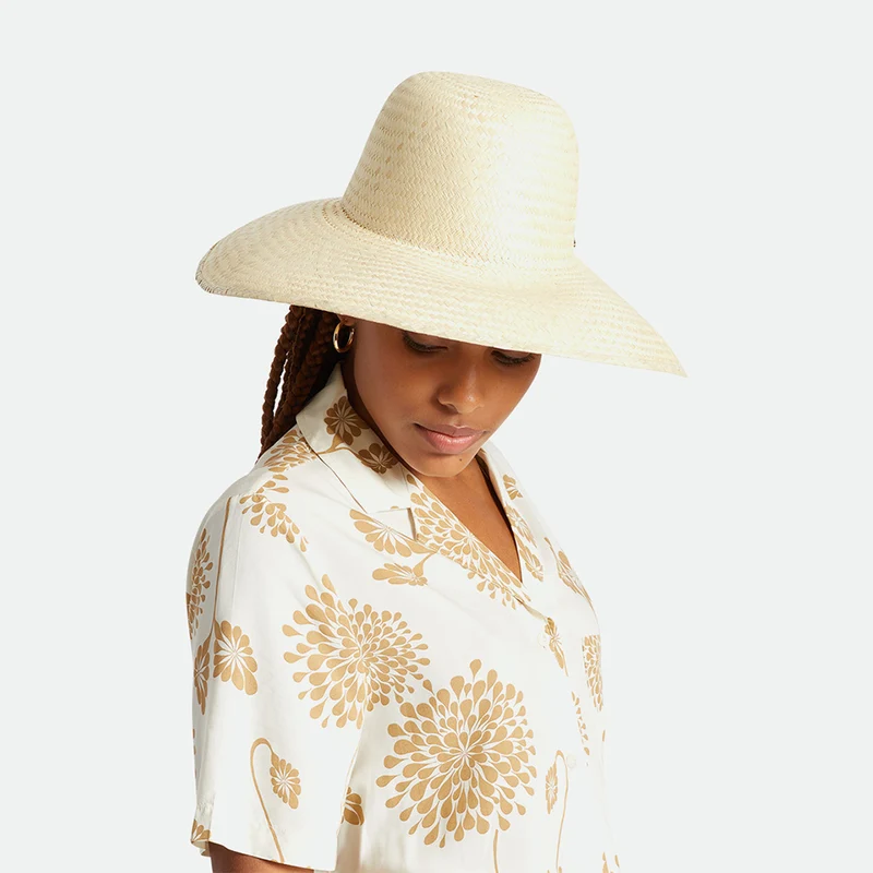 Chapeau Été à Bord Large en Paille Toyo Janae naturel BRIXTON