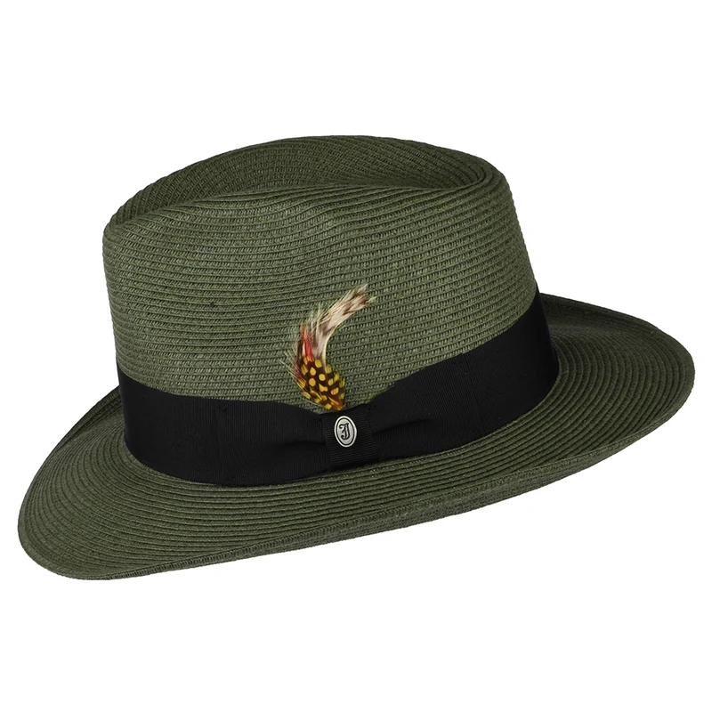 Chapeau Fedora Été en Paille Summer C- Crown olive JAXON & JAMES
