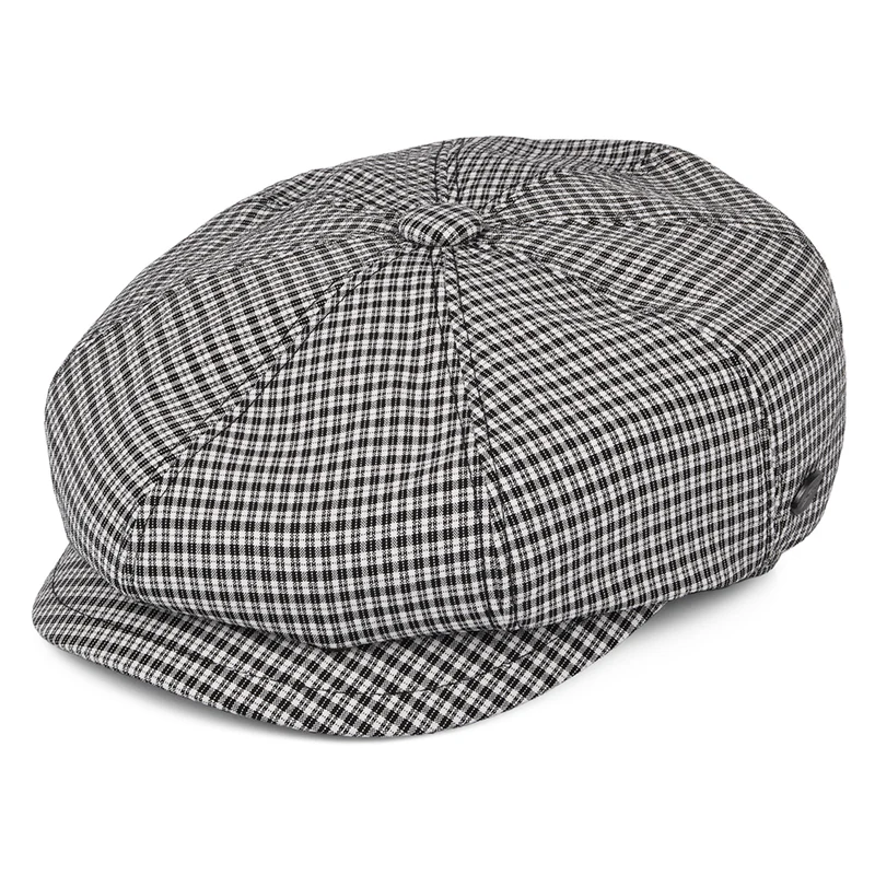Casquette Gavroche Seersucker Laz noir-blanc BAILEY
