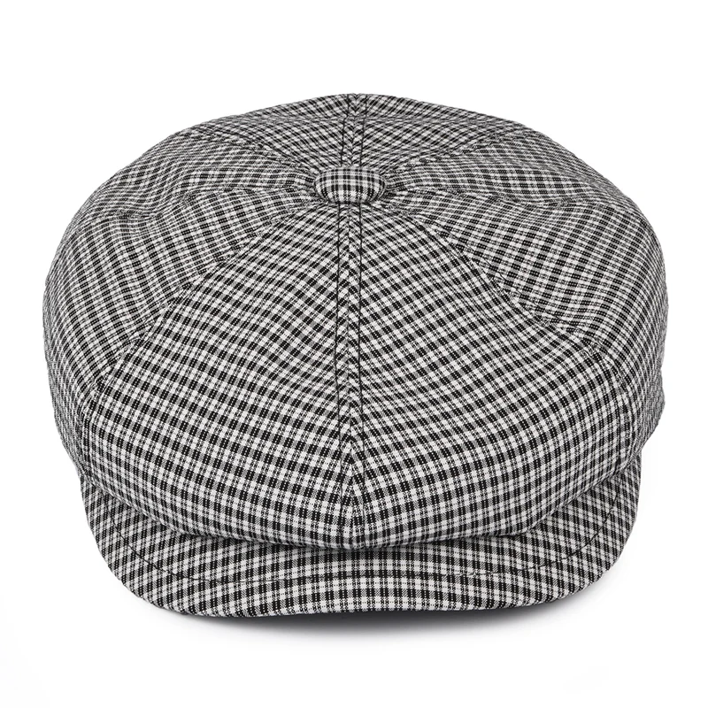 Casquette Gavroche Seersucker Laz noir-blanc BAILEY