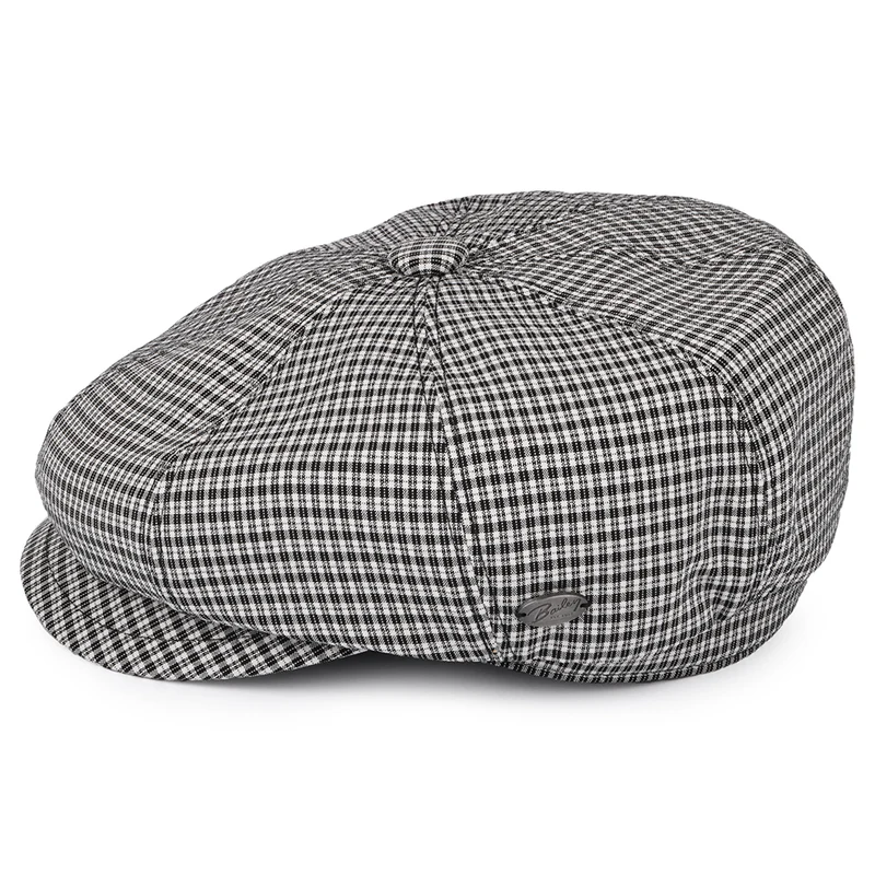 Casquette Gavroche Seersucker Laz noir-blanc BAILEY