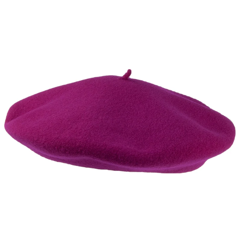 Béret Authentique en Laine Mérinos violette LAULHÈRE