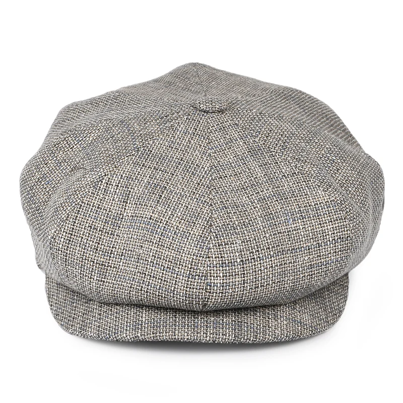 Casquette Gavroche en Lin et Coton gris-bleu CITY SPORT