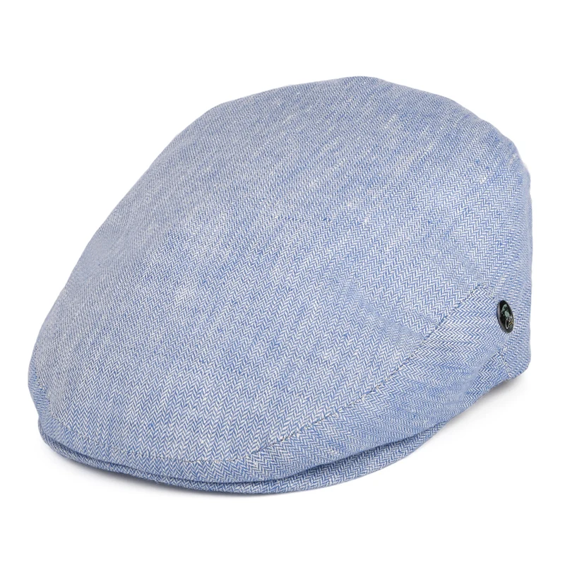 Casquette Plate en Lin à Micro Chevrons bleu CITY SPORT