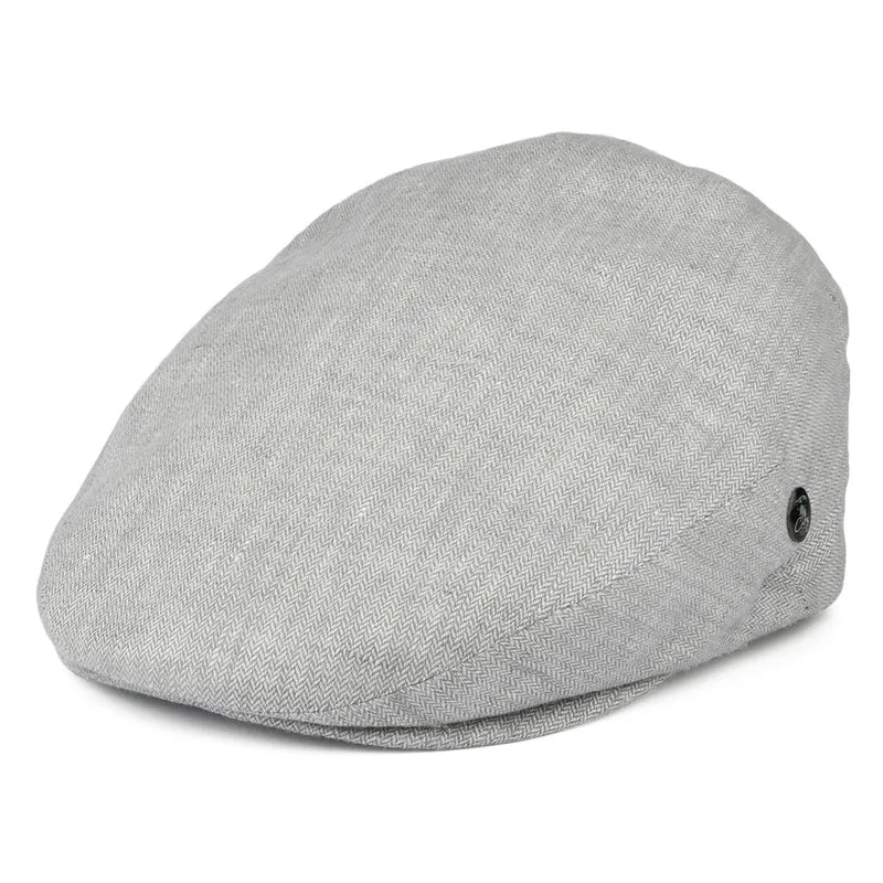 Casquette Plate en Lin à Micro Chevrons bleu glacé CITY SPORT