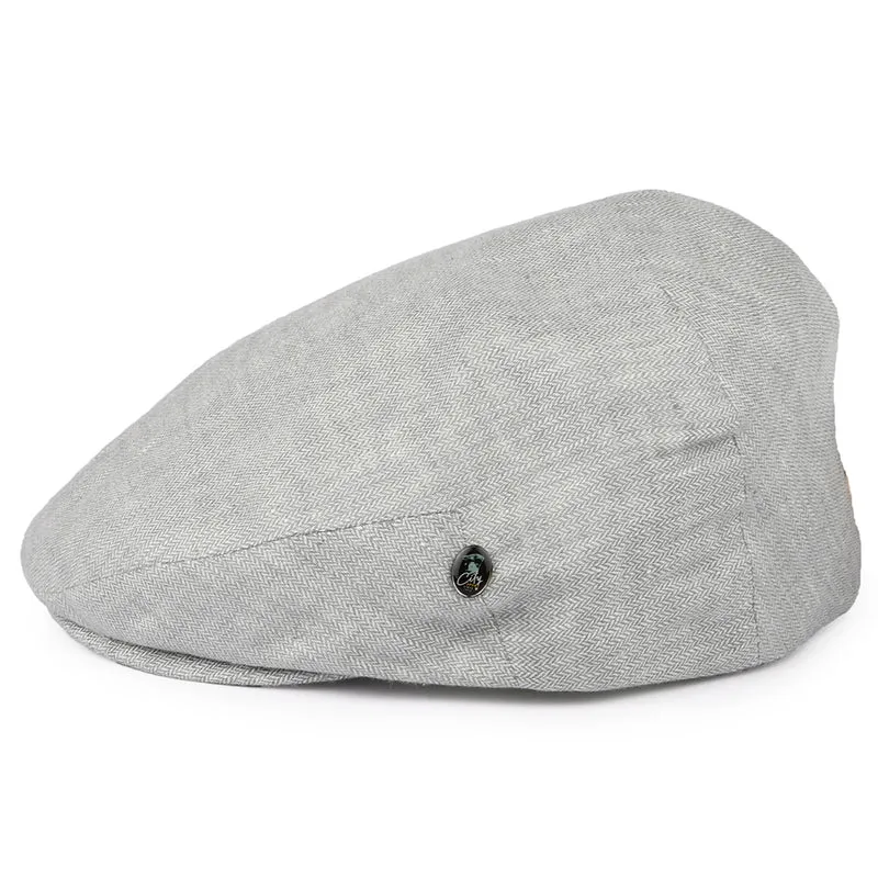 Casquette Plate en Lin à Micro Chevrons bleu glacé CITY SPORT