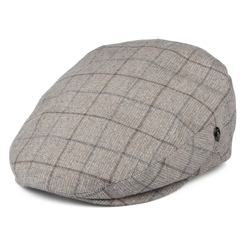 Casquette Plate à Carreaux marron clair CITY SPORT