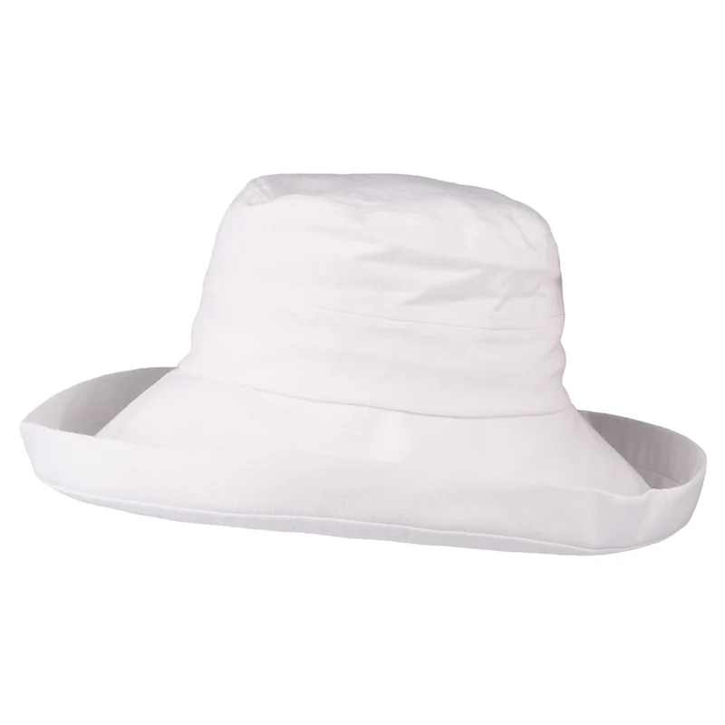 Chapeau Été en Lin Pliable Lily blanc SUR LA TÊTE - VENTE EN GROS