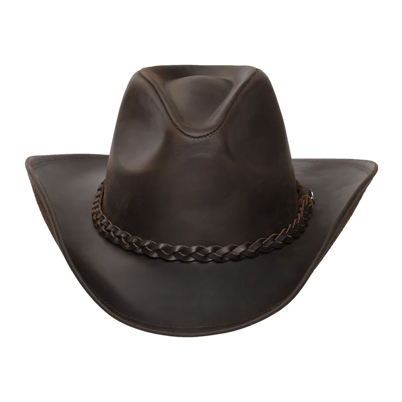 Chapeau de Cowboy en Cuir de Buffle chocolat JAXON & JAMES