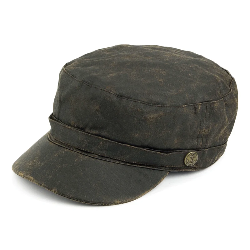 Casquette Militaire en Coton à Effet Usé marron JAXON & JAMES - VENTE EN GROS