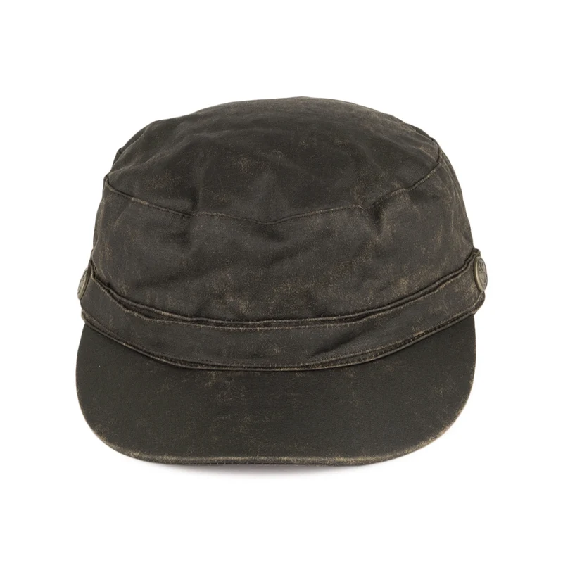 Casquette Militaire en Coton à Effet Usé marron JAXON & JAMES